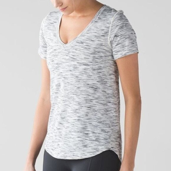 Lululemon What The Sport Tee Tiger Space Dye Black White - Picture 1 of 7